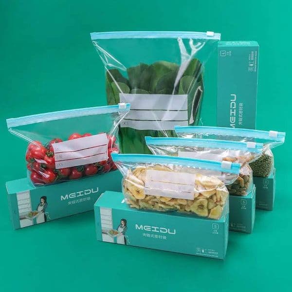 Reusable Zip Lock Food Grade Transparent Storage Bag With Zipper Sealing Plastic Container Travel Freezer Camping Kitchen ddmythur