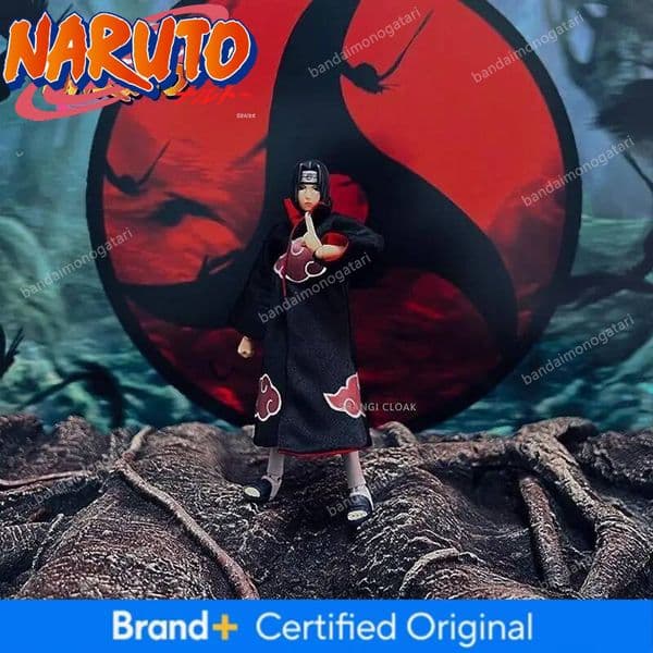 Naruto Shf Series Anime Uchiha Itachi Handmade Straw Hat Akatsuki Eagle Robe War Suitable For 1/12 Size Movable Humanoid Toy Hot Sell