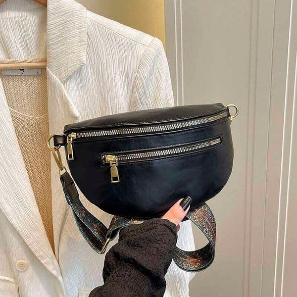 Women's Fashion Simple Versatile Zippered Chest Waist Bag with Adjustable Straps Lightweight and Durable Premium Feel