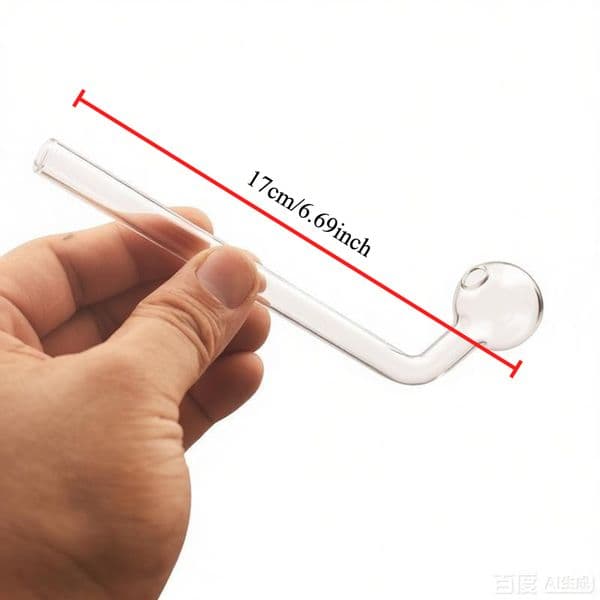 Wholesale 17cm Long Glass oil burner pipe Thick Heady Clear Straight Hand Straw pipes for smoking In stock