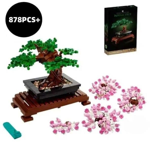 878pcs Cpatible 10281 Bonsai Tree Flower Bouquet Building Block Brick Model Family Desktop Plant Potted Birthday Gift Y251011