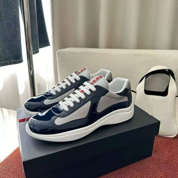 Designer Shoes Mens Women America's Cup Sneakers Leather Mesh Casual Shoes Luxury Designer Breathable Trainers Casual Running Sports Outdoor Walking Fashion sheos