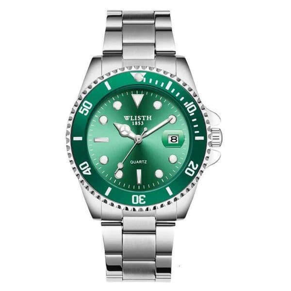 WLISTH fashionable and elegant men's watch steel strap waterproof Calendar Quartz wristwatch