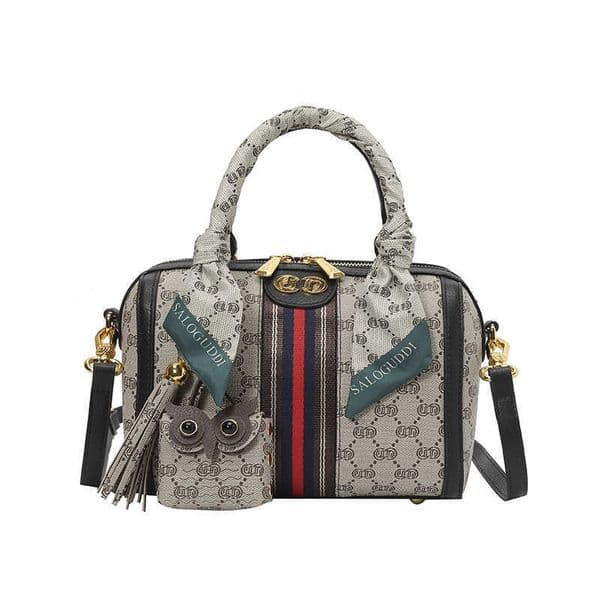Designer Luxury Monogram Canvas Boston Handbag with Silk Scarf Women Top Handle Crossbody Shoulder Bag