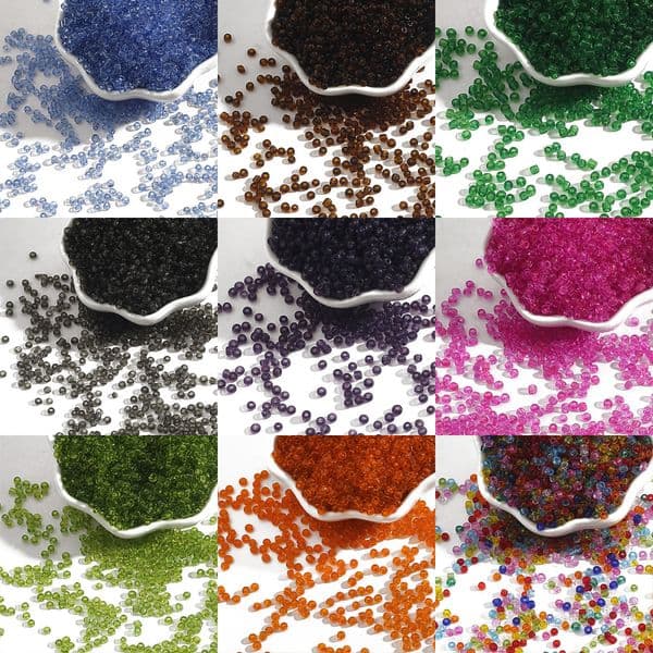 2-4Mm Transparent Colored Glass Seed Loose Beads, Beading Accessories, DIY Handmade Jewelry, Bracelet, Hairpin Materials, Beads