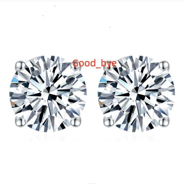 Moissanite Earrings 925 Sterling Silver 4 Prongs Set 18K Gold Stone Ladies Engagement 1CT 65mm Moissanite Earrings Men
