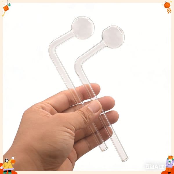 Wholesale 13cm Thick heady glass water oil burner Pipe bong for DIY Smoking Pipes Herb Holder Hookah Accessories for Replace TOPPUFF Top Puff