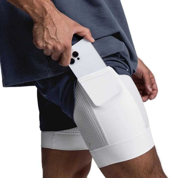 2025 new BreathableDouble layersport shorts Gyms Fitness Bodybuilding Workout Quick Dry Beach 2 In 1 Shorts Male Running shortsM260518