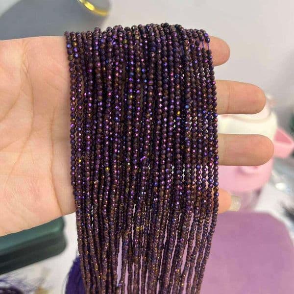 5 Strand 2/3mm Burgundy Glass Spinel Round-Cut Semi-Finished Beads for Jewelry Making Supplies DIY Necklaces Bracelet Accessory