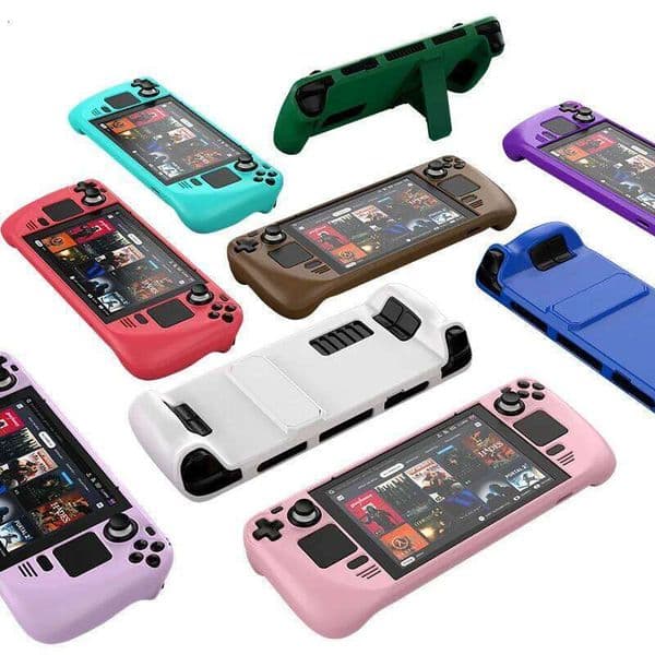 (Hot Stock) New Colorful Case For OLed Game Console Protective Cover ,For Steam Deck Shell with Bracket W260518