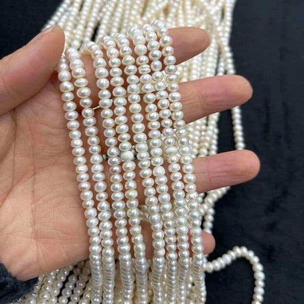 5-5.5mm Bread-Shaped Natural Freshwater Pearl Semi-Finished Beads for Jewelry Making Supplies DIY Necklace Bracelet Accessories