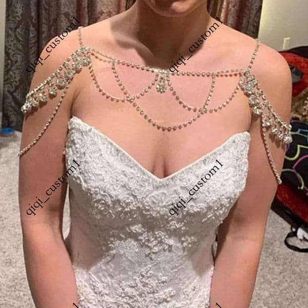Diamond Multi layer Shoulder Chain Jewelry Elegant Necklace Body Wedding Accessories Party Bridal Dress 250411 qq