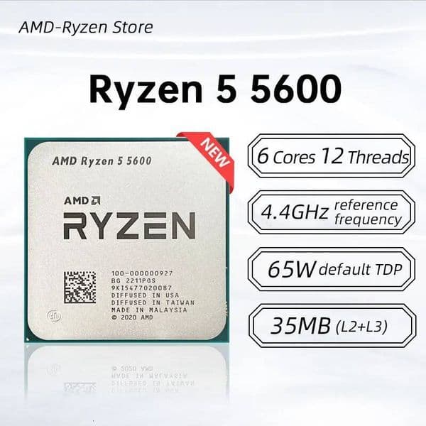 New Amd Ryzen R5 5600 35 Ghz 6-Core 12-Thread Cpu Processor Socket Am4