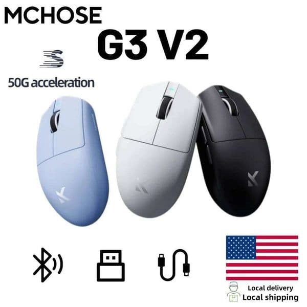 MCHOSE G3 V2 Wireless Gaming E-sports Lightweight Three Mode Bluetooth PAW3311 High Performance 800mAh Office 59g Mouse W260519