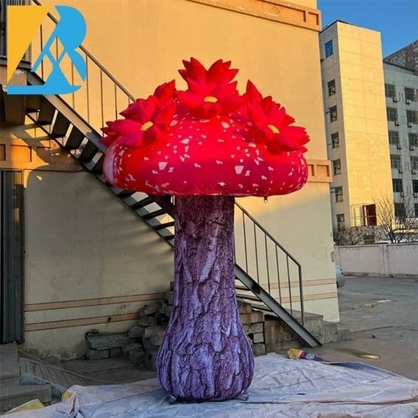 Wholesale Custom Yard Inflatables Large Inflatable Mushroom with Flowers for Festival Theme Decorations