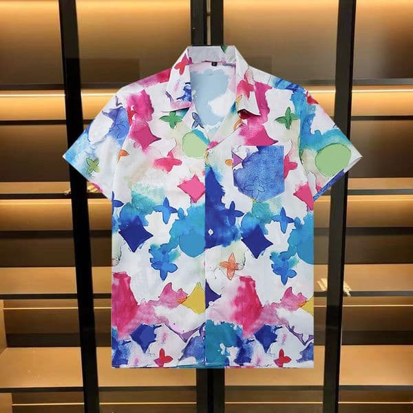 button up shirt Designer mens casual dress shirt business fashion 2025 brand shirt spring summer lapel short sleeved plaid single buttons comfortable