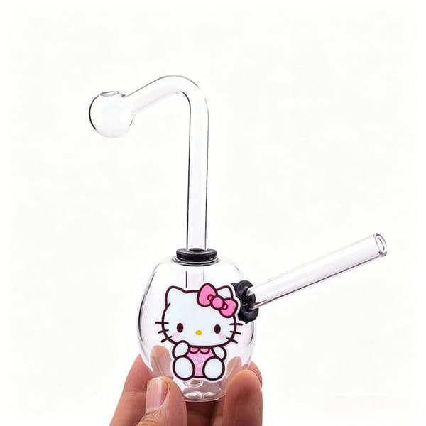 Wholesale Cute Egg shape Mini Glass oil burner Bongs With Removale Glass banger Bowl small Bubbler Beaker Water Bong Pipes hookahs