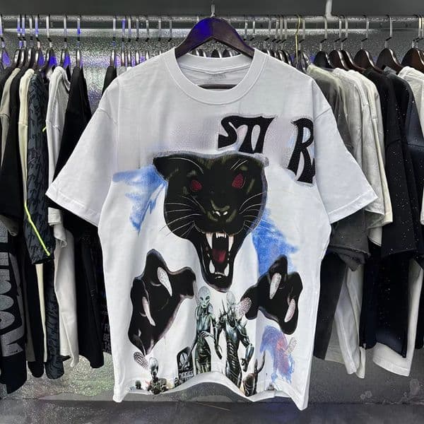 Black Print Short Sleeve Summer Tshirts for Men and Women Cotton O Neck Baggy Top Tees Oversized