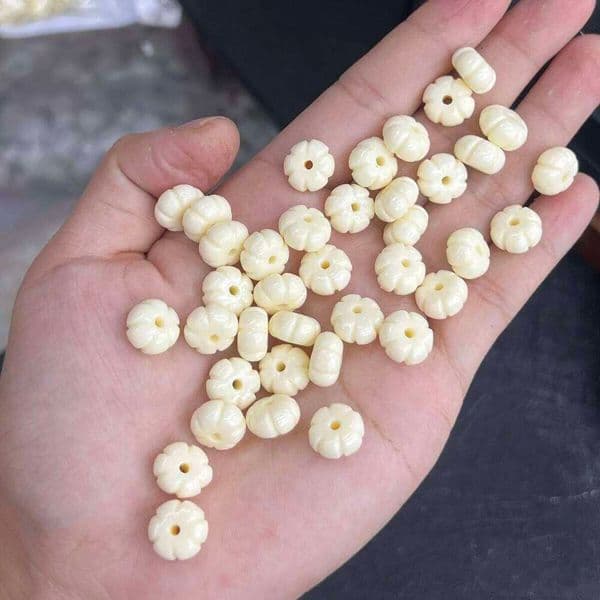 10pcs 10x6mm Round Floral Imitation Coral Natural Shell Semi-Finished Beads for Jewellery Making DIY Necklace Bracelet Accessory