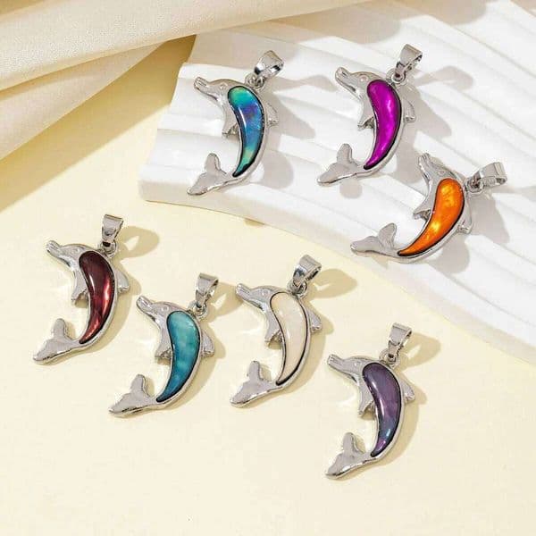 27x19mm Dolphin Pendant Natural Abalone Shell Charms for Jewelry Making Supplies DIY Necklaces Earrings and Accessories