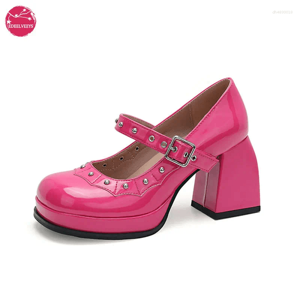 Dress Shoes Women Mary Jane Platform Chunky Heel Pumps Round Toe Oxfords Kawaii Bat Harajuku Punk Goth Black Uniform