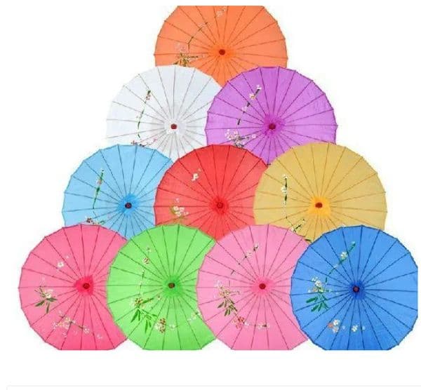 assorted colors with hand-painted flower designs wedding bride umbrella silk parasol Tax Duty Free HJ