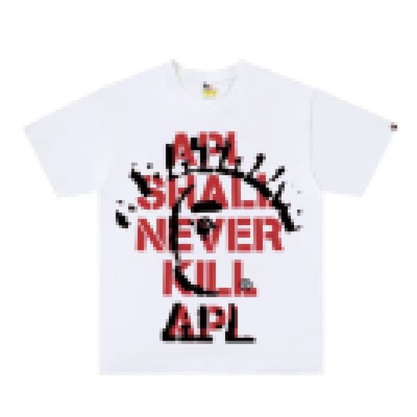 A Bathing A Ap New LETTERS Ap Shall Not Kill Ap White/Red Graphic Short Sleeve Tee Tee fashion tops