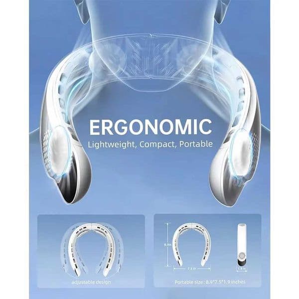 Neck Fan 4 Turbo Foldable Neck Cooler 4000 mAh Battery Bladeless Portable Wind Fan 3 Speeds Type-C Rechargable Ventilador T260520LFQU