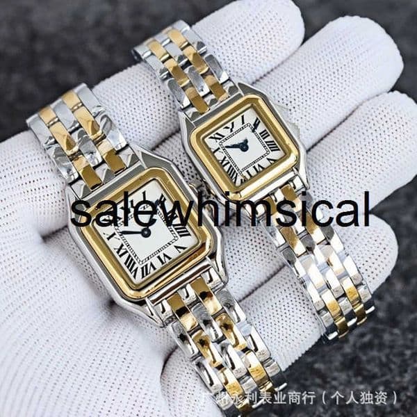 Designer Brand C Watch Classic Square Diamond Roman Leopard Couple Watch Mens Mountain Dew Steel Band Waterproof Womens Wristwatch M95S