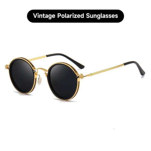 New 2026 Vintage Polarized Sunglasses Men Round Retro Sun Glasses High Quality Alloy Eyewear Driving Fishing Sunglass 26W0520