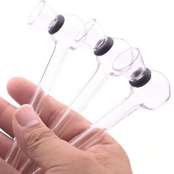 Portable Newest Funnel Shape glass oil burner pipe Thick heady mini 10cm Handmade tobacco smoking pipes two Use