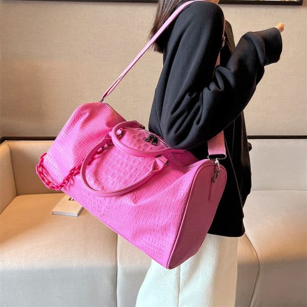 Designer Bag Short Trip Large Capacity Soft Leather Water-Resistant Gym Overnight New Lightweight Cross-Border Weekend Bag Trendy Women