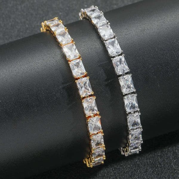 Minimalist and Luxurious 5mm Square Tennis Chain Bracelet for Men, 5A Zirconia High-Quality Jewelry