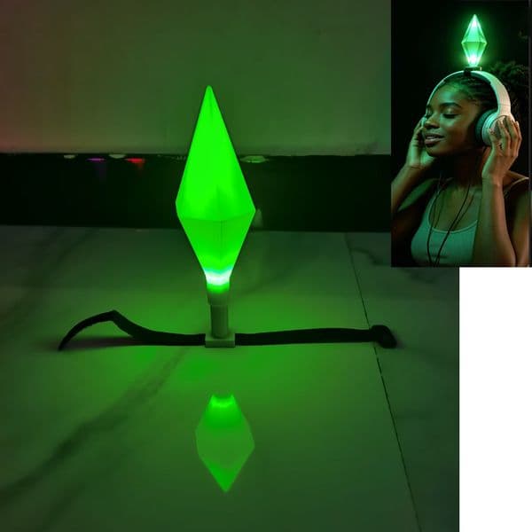 6Pcs RGB LED Glowing Diamond Gem Light up for Headphones, Crystal Headwear for Gaming Headset, Fun Game Decor for Party Halloween
