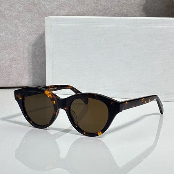 Luxury Designer Round Sunglasses Women Acetate Round Tortoiseshell Frame Brown Lenses Holiday Outdoor Street Hot Girl Style Sunglasses CL40388