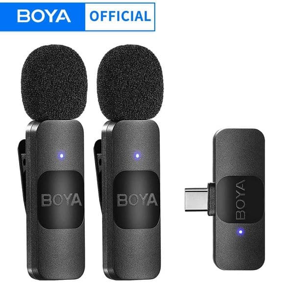 BOYA BY-V Professional Wireless Lavalier Mini Microphone for iPhone iPad Android Live Broadcast Gaming Recording Interview Vlog T260521