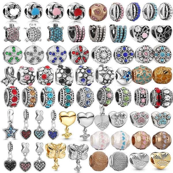 Designer Necklace For Women Charms For Bracelets Rhinestones Diamond Silver Alloy Enamel Beads Designer Jewelry DIY Bracelet Necklace Bangle Accessory