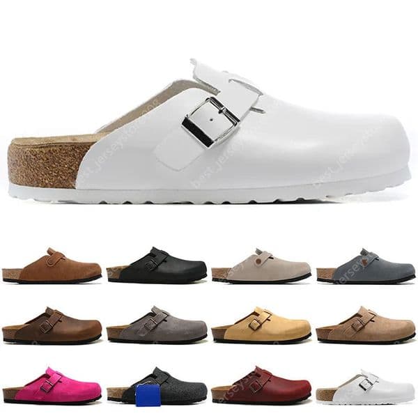 New Arrival clog designer slides slippers sandals for men women Soft Suede Leather Mocha Black White Pink mens fashion outdoor sneakers shoes