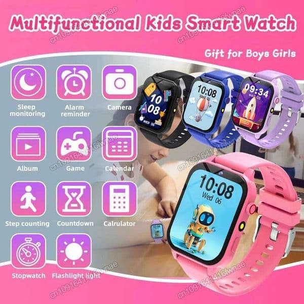 2026 New Smart Watch For Children HD Touch Screen Camera 18 Games Sleep Monitoring Alarm Clock Calculator Birthday Gift Boy Girl