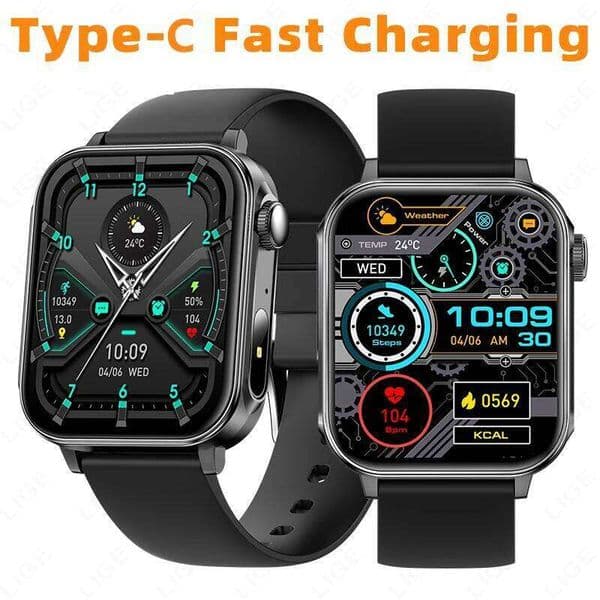 LIGE Smart Watch Men Women Outdoor Sports Fitness Heart Rate Health Monitor Bluetooth Call IP67 Waterproof Smartwatches 2026 New