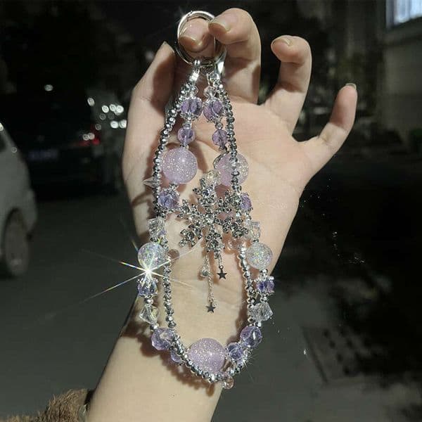 Nanqiao DIY Crystal Phone Lanyard, Flashing Wrist Strap, High-Value Decorative Strap