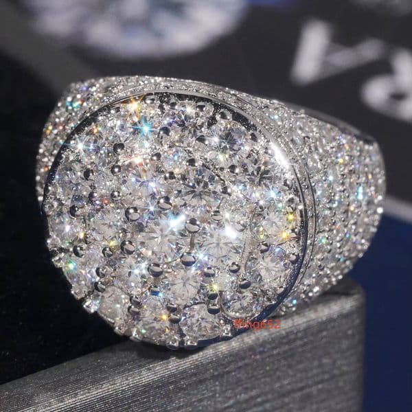 GRA Certificate Women Mens Hip Hop Moissanite Ring S925 White Gold Plated Iced Out Elegant Jewelry for Men