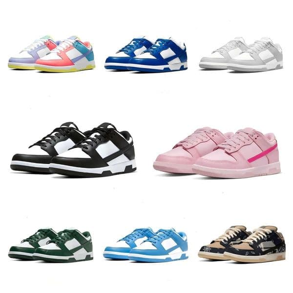 Designer Shoes Men Women Outdoor Flat Sneakers Running Lows Shoe White Black Grey Fog Triple Pink University Blue Red Wolf Mens Trainers men shoe