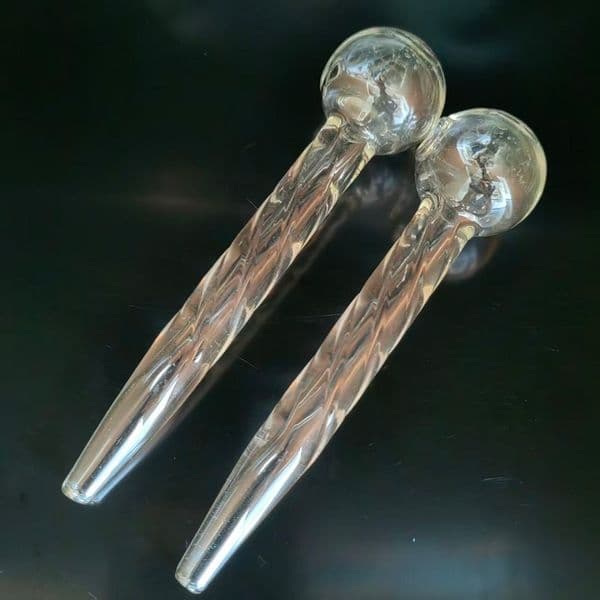 10pcs 12cm 30ball Spiral Stripe Glass Smoking Oil Burner Pipes Straight Tube glass Pipe Transparent Hand Bubbler