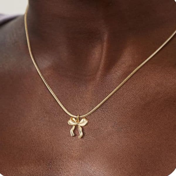 High Quality New style high-end bow for women, fashionable, simple unique gold collarbone chain, stylish and versatile necklace