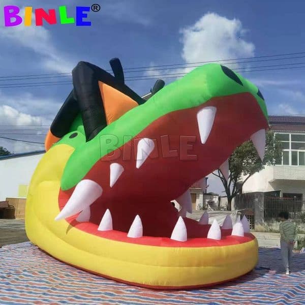 16.4ft high Multifunctional Animal Inflatable Crocodile Mouth,Alligator Head Tunnel For Sports Event Or DJ Booth