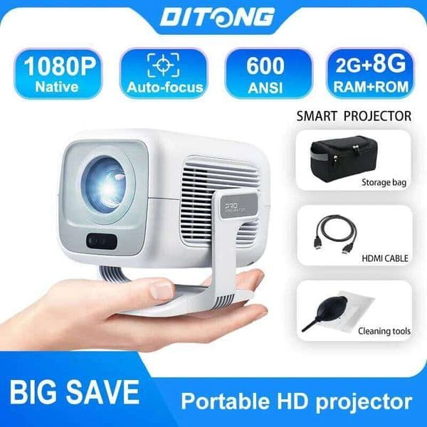 DITONG X3Plus HD Native 1080P support 4K WIFI6 BT5.4 Android mini Portable led home theater video projector 26L0522