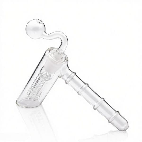 Wholesale Clear Thick heady Hammer shape Glass Oil Burner Hookahs 6Arm Perc Bubbler Handle Water bongs Pipe Shisha with 18mm male smoking banger bowl