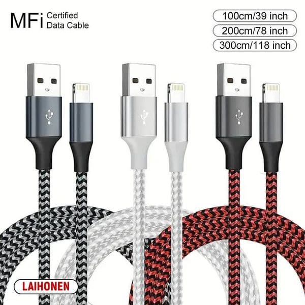1M 2M 3M USB A To Lightning MFi Certified For iPhone 14 13 12 11 X XR Pro Max Fast Charging Cable Charger Data Wire Cord ddmythur