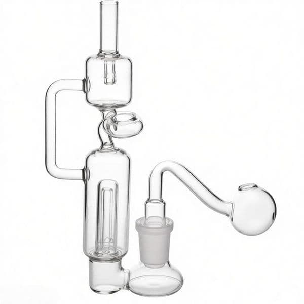 Wholesale 14mm Female Glass oil burner pipe Hookahs Recycler Thick Showerhead Smoking Water Tobacco Bong Pipe for smoking banger bowl